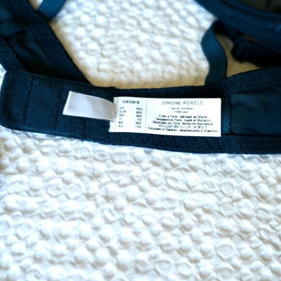 NWT SIMONE PERELE Delice Demi Bra Prestige Blue Sheer Lace - Picture 9 of 10